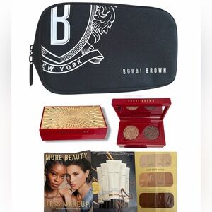 Bobbi Brown Travel Beauty Cosmetics Bag Luminous Smoke Eye Shadow Duo & Samples